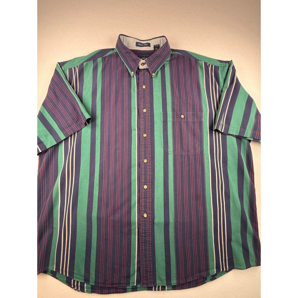 Vintage Salty Dog Imperial Poplin Striped Button-Down Shirt Men’s XL